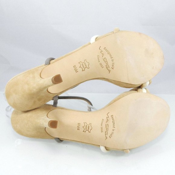 NIB VIA SPIGA GENE SOFT SUEDE STRAPPY Ankle Strap SANDALS HEELS 9.5 - Picture 7 of 8